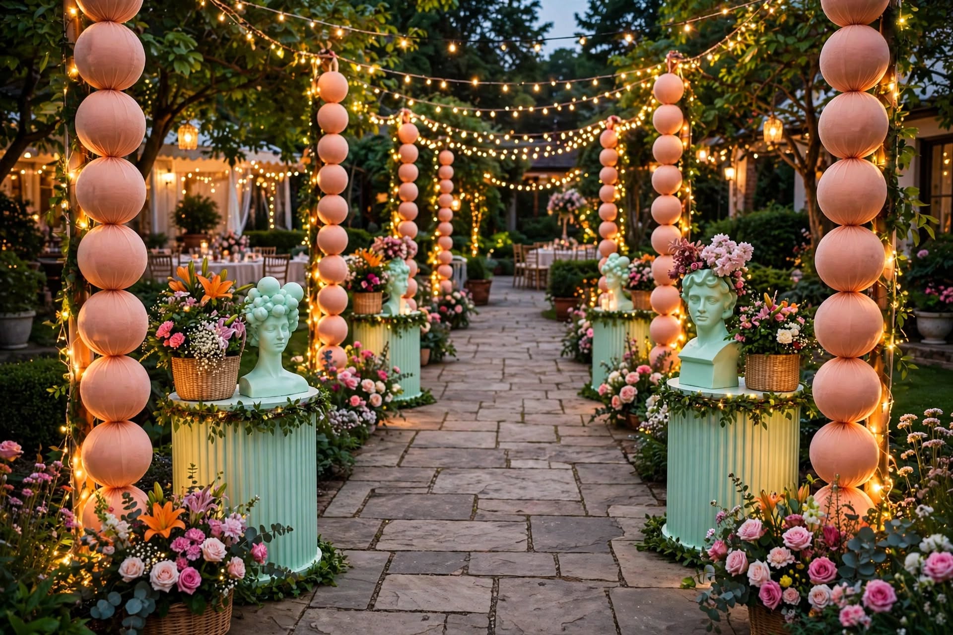 Premium Ball Ladi Decoration – 6 Inch Balls, 10 Feet Height