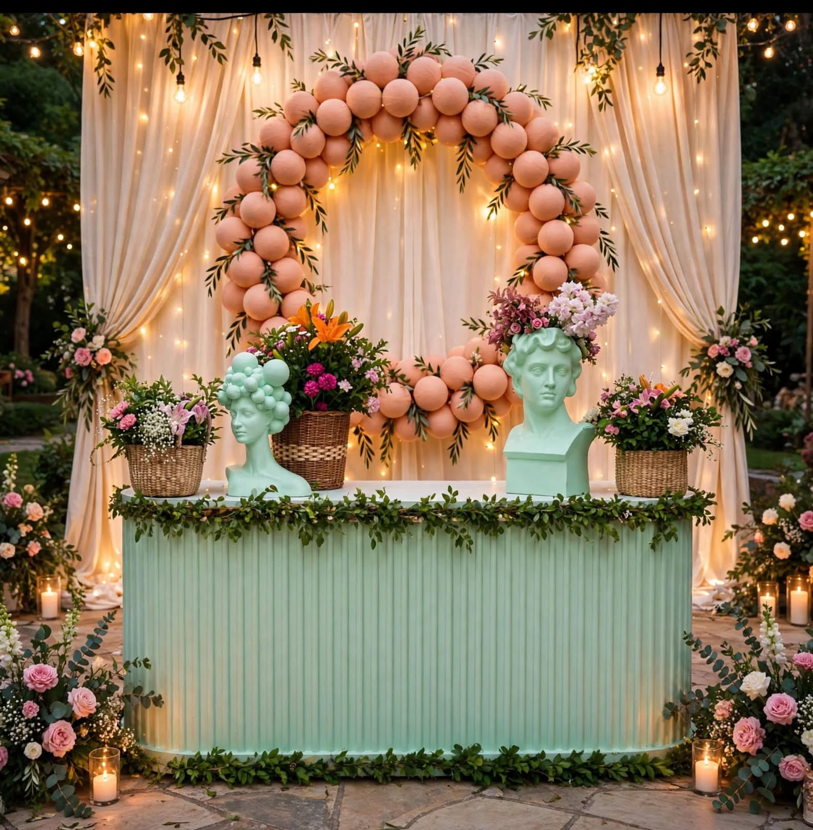 Premium Ball Ladi Decoration – 6 Inch Balls, 10 Feet Height