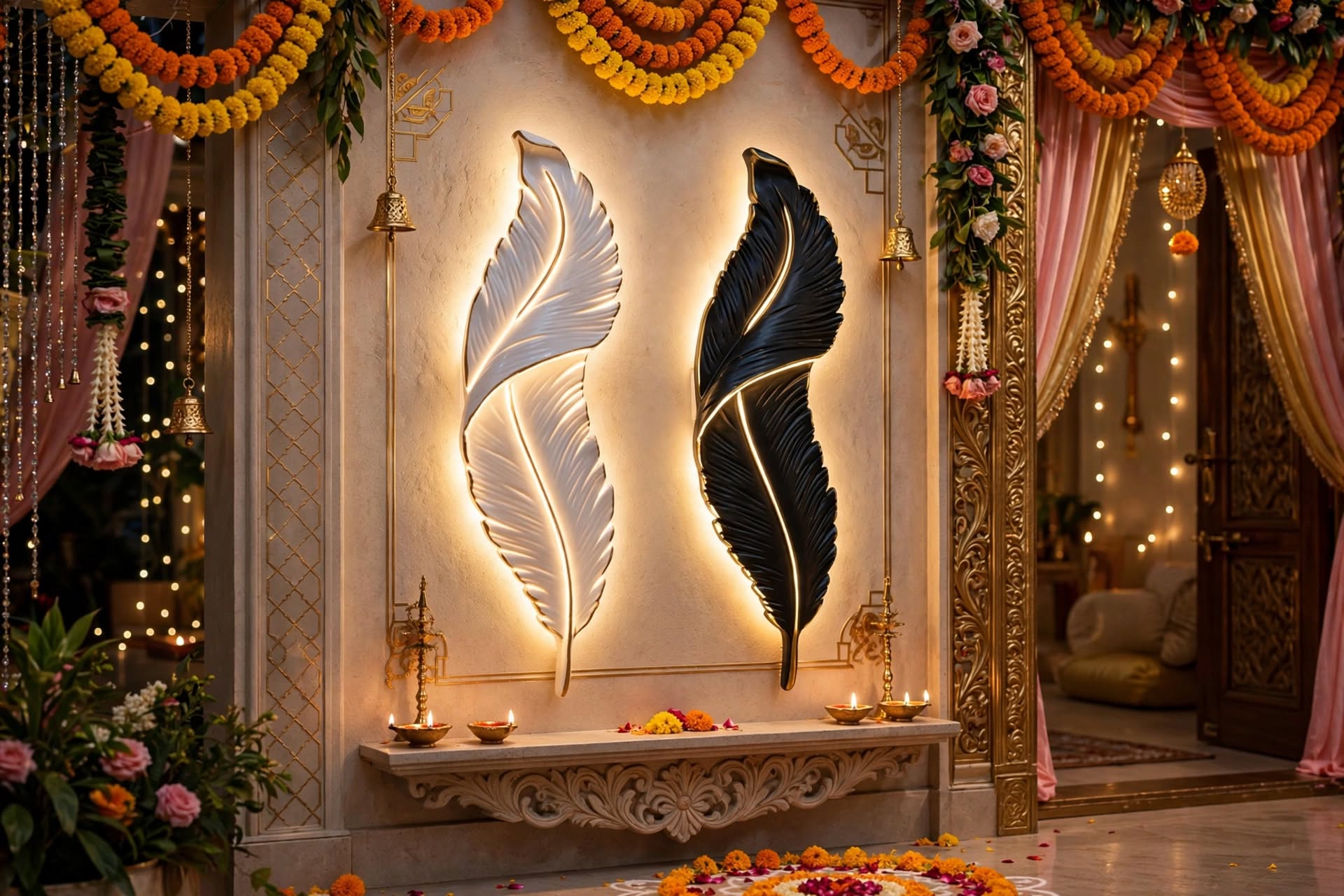 Luxury Feather LED Wall Light for Modern Home Decor