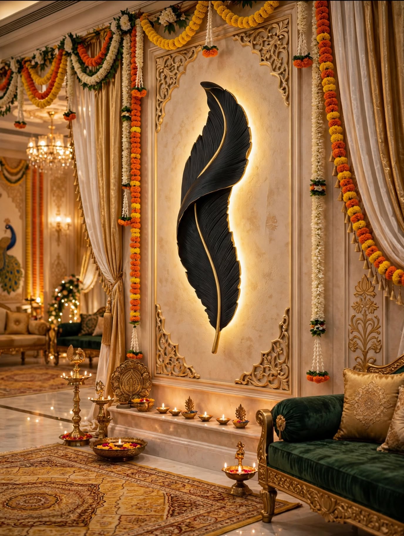 Luxury Feather LED Wall Light for Modern Home Decor