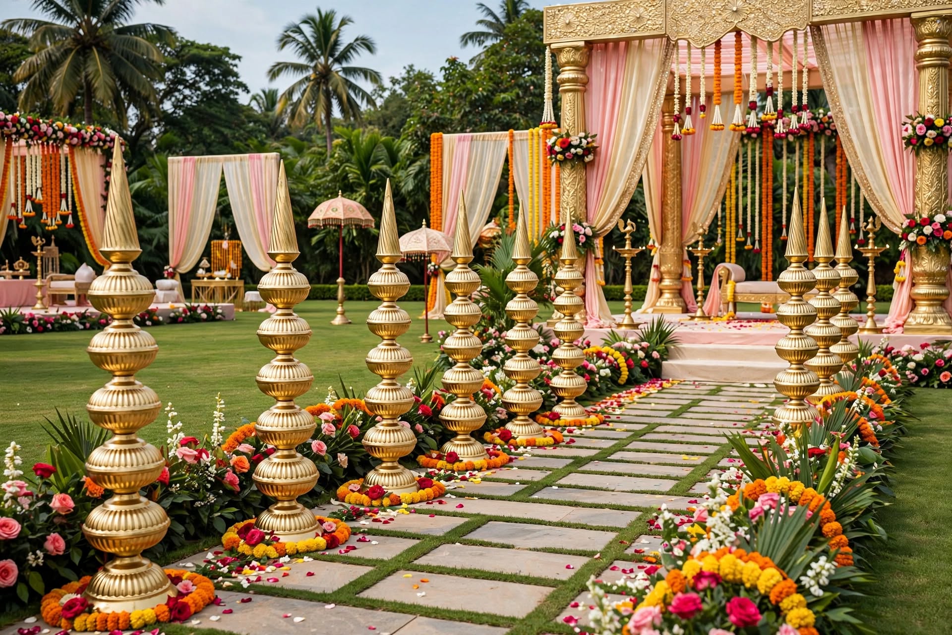 Premium Minar Iran Brass Decoration for Weddings & Events