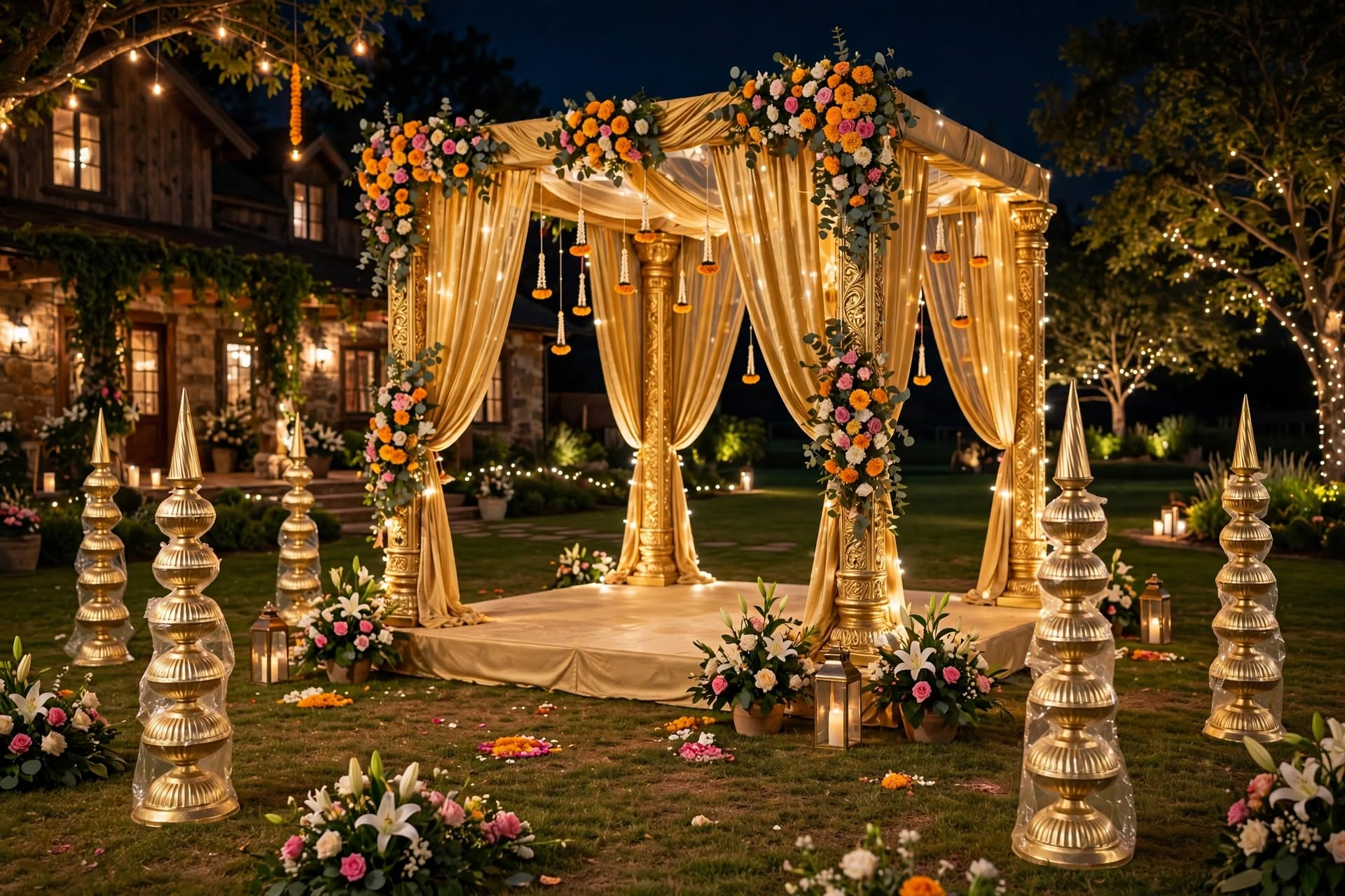Premium Minar Iran Brass Decoration for Weddings & Events