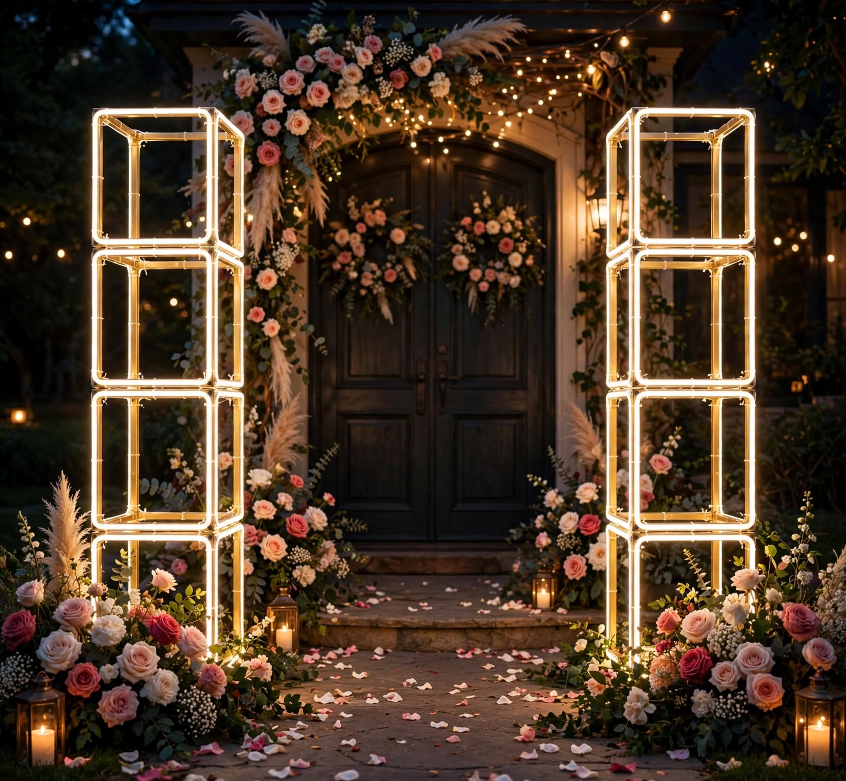 Luxury LED Cube Frame for Wedding and Event Decoration