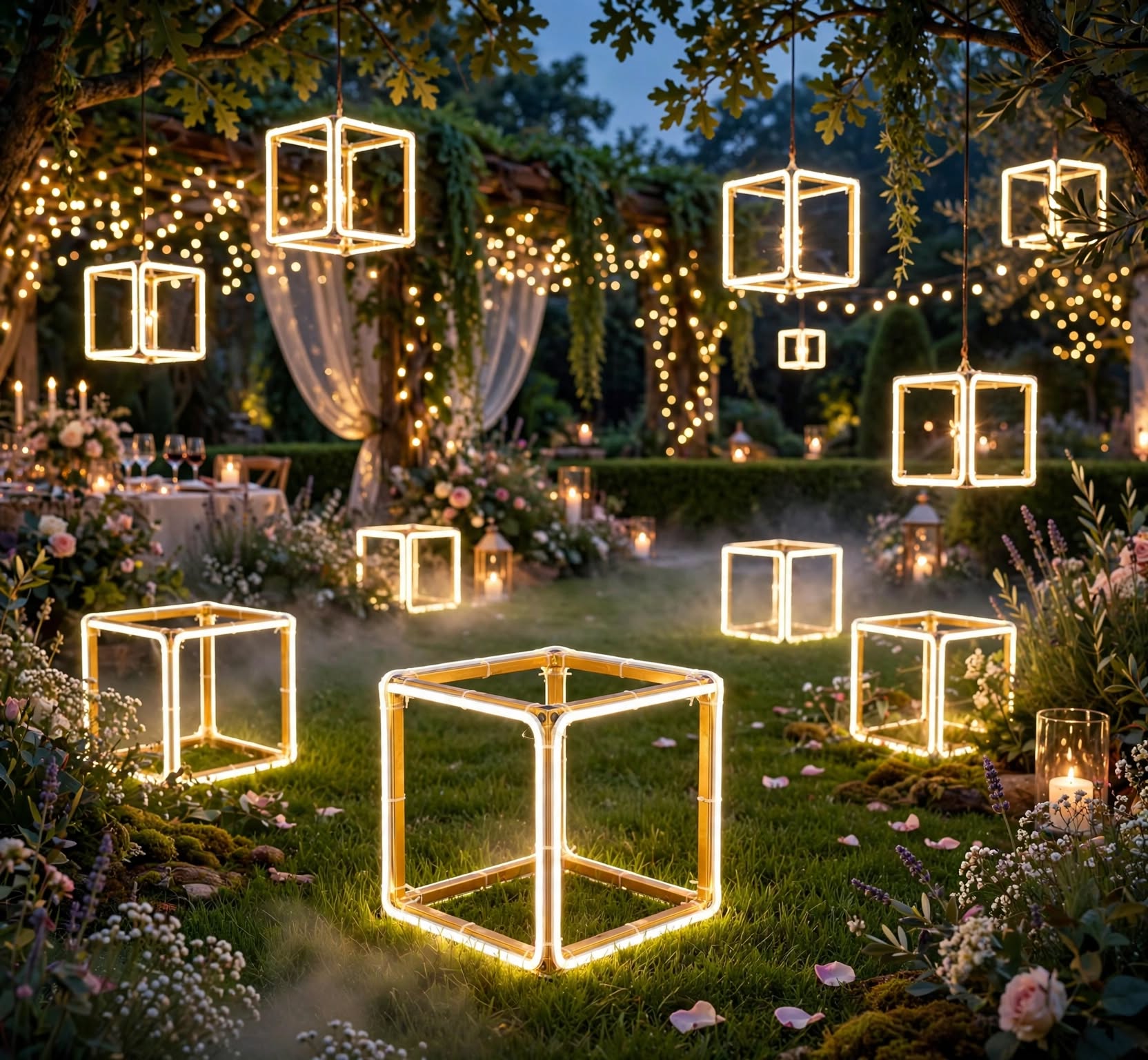 Luxury LED Cube Frame for Wedding and Event Decoration
