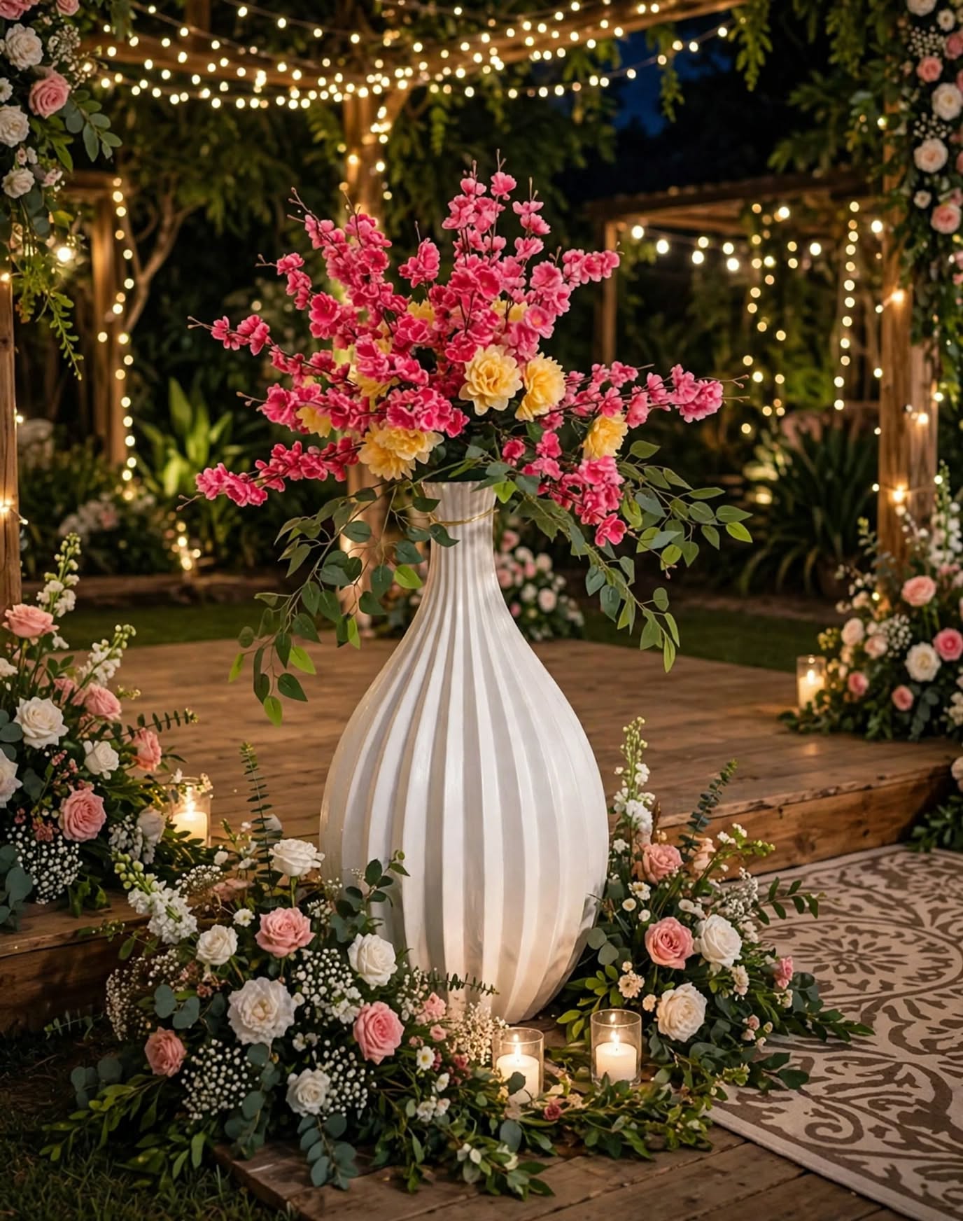 Fiber Pot Flower Decoration for Home, Wedding & Events
