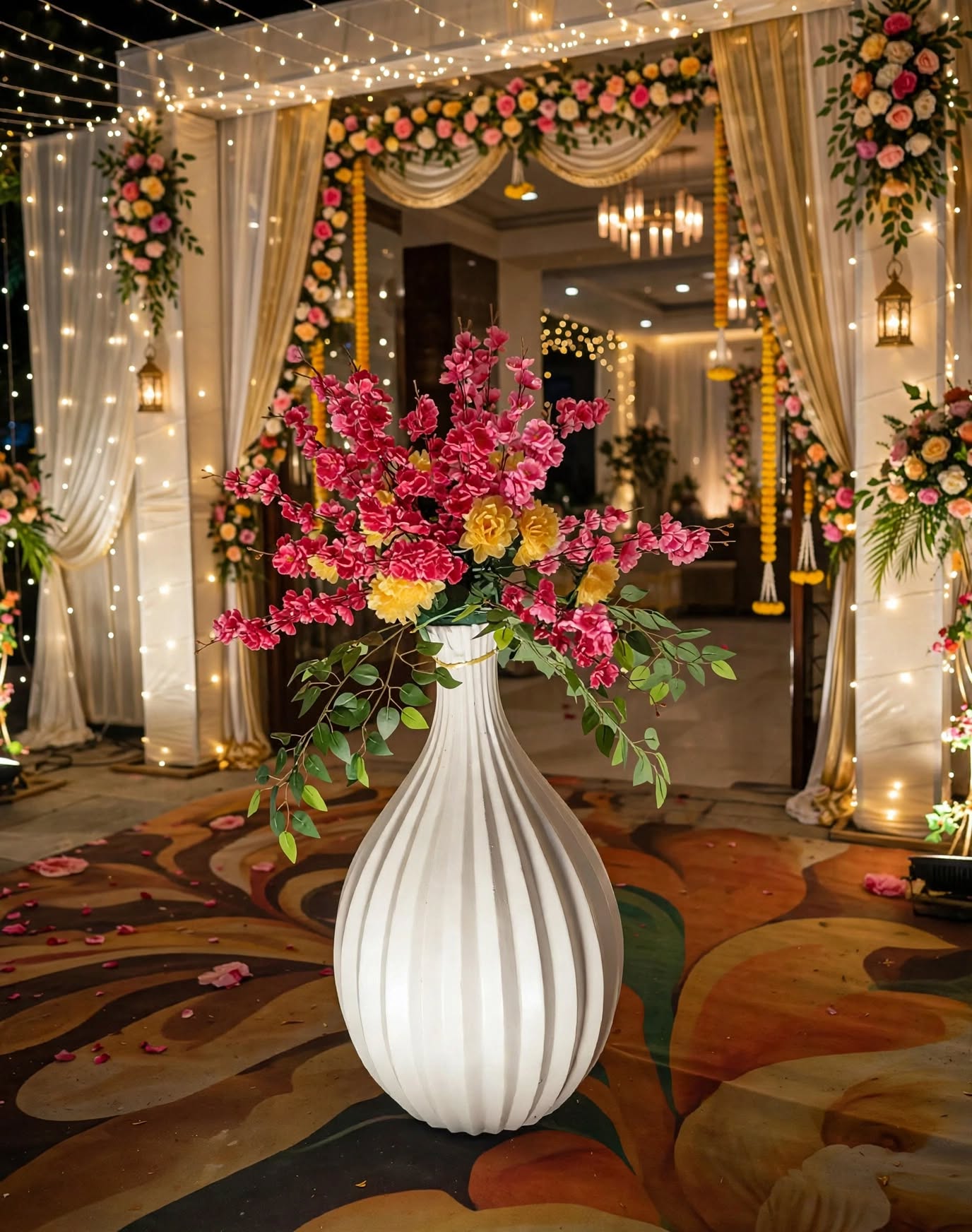 Fiber Pot Flower Decoration for Home, Wedding & Events