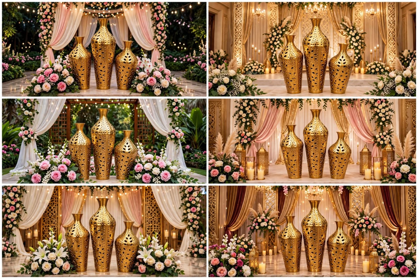 Golden Metal Decoration Vase for Elegant Home and Event Décor