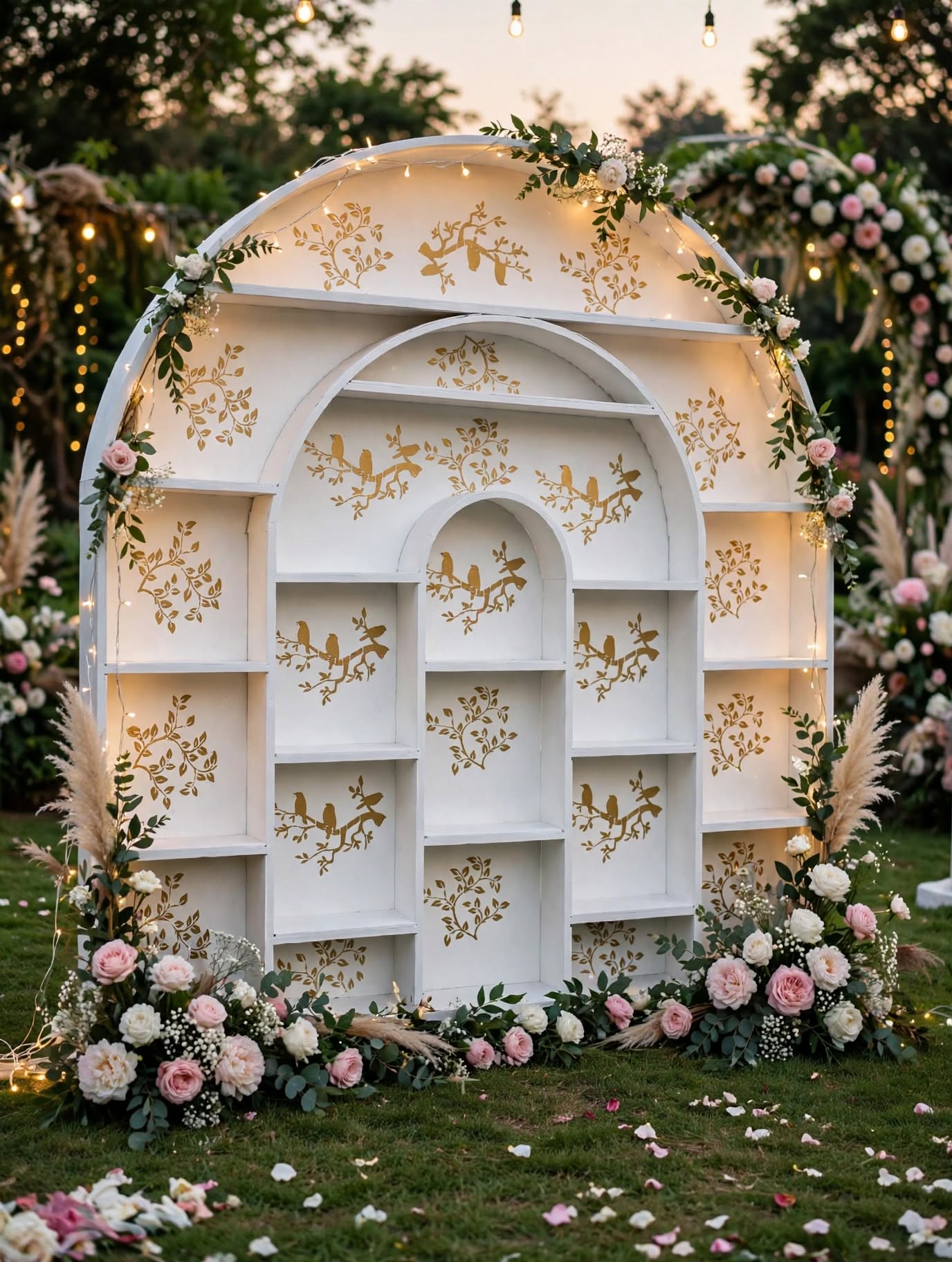 Wooden Stage Well-Side Drapes for Wedding and Event Decoration