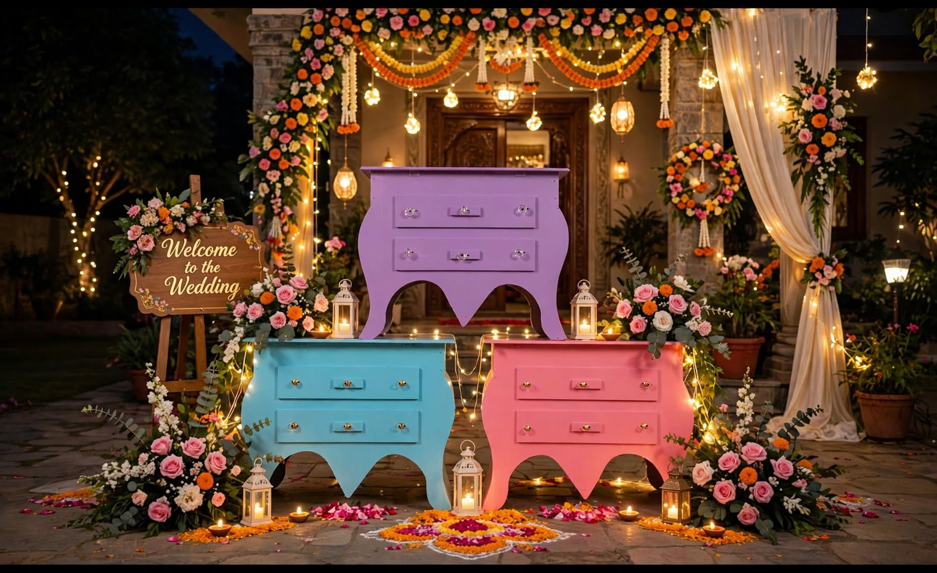 Premium Wooden Table Decoration for Weddings and Events