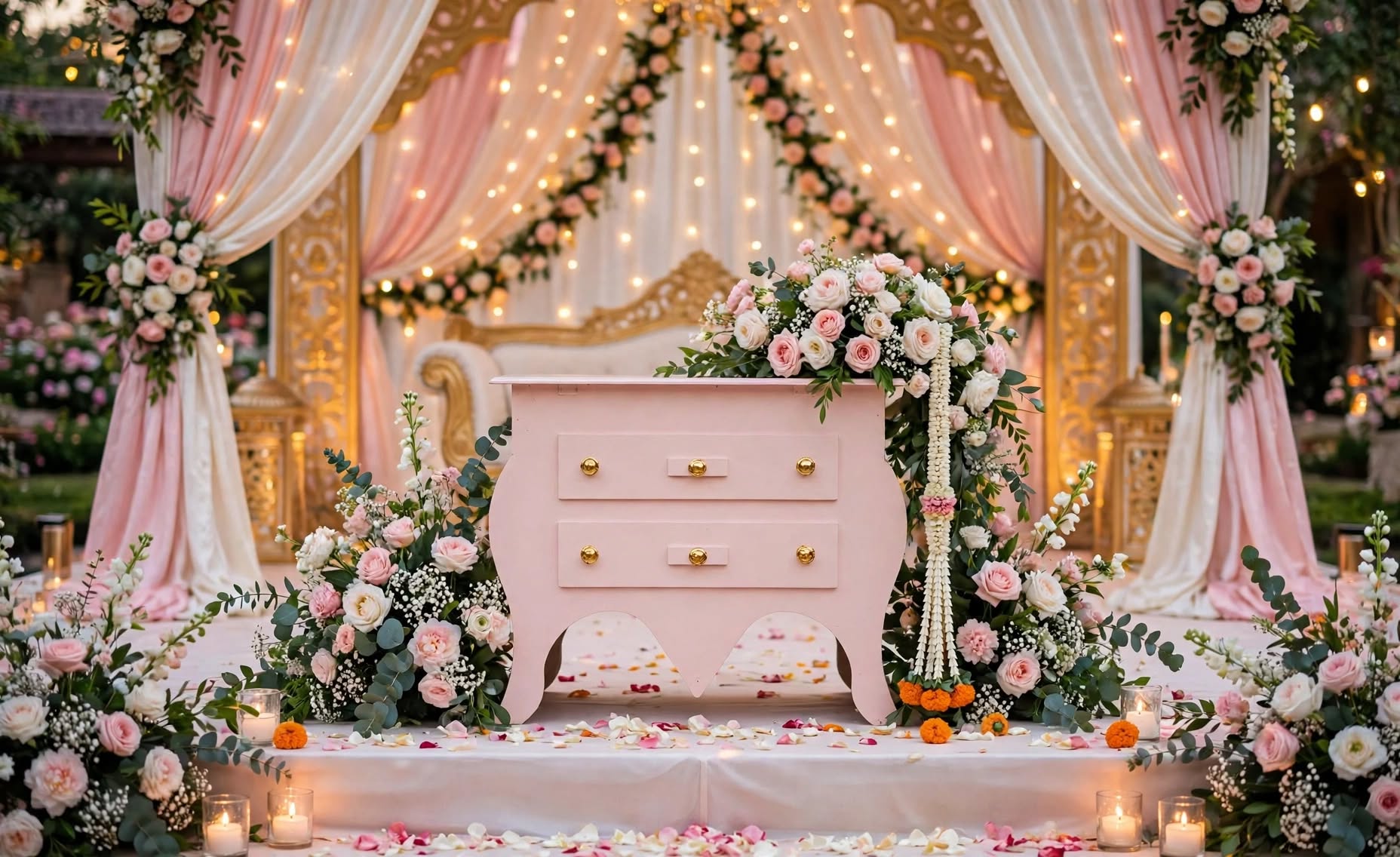 Premium Wooden Table Decoration for Weddings and Events