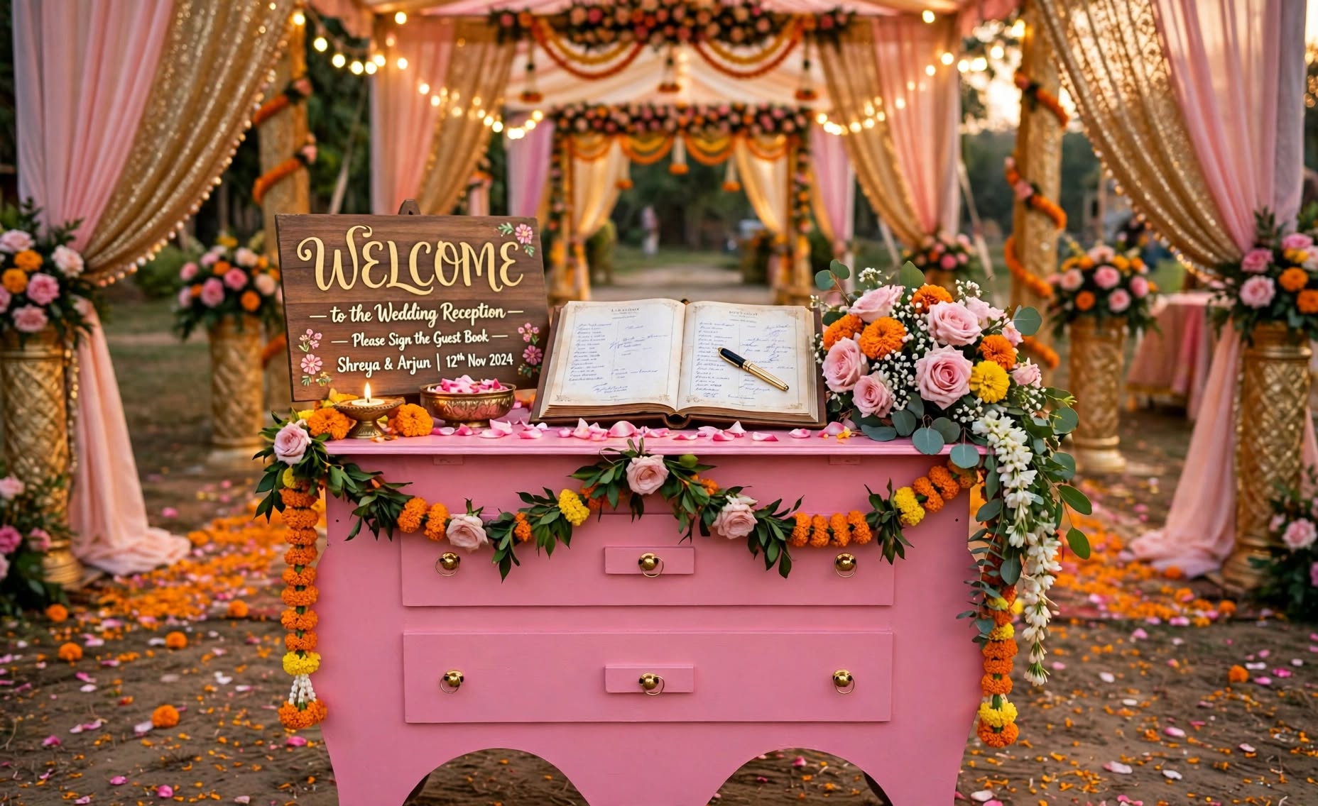 Wooden Table Decoration for Weddings, Events and Home Décor