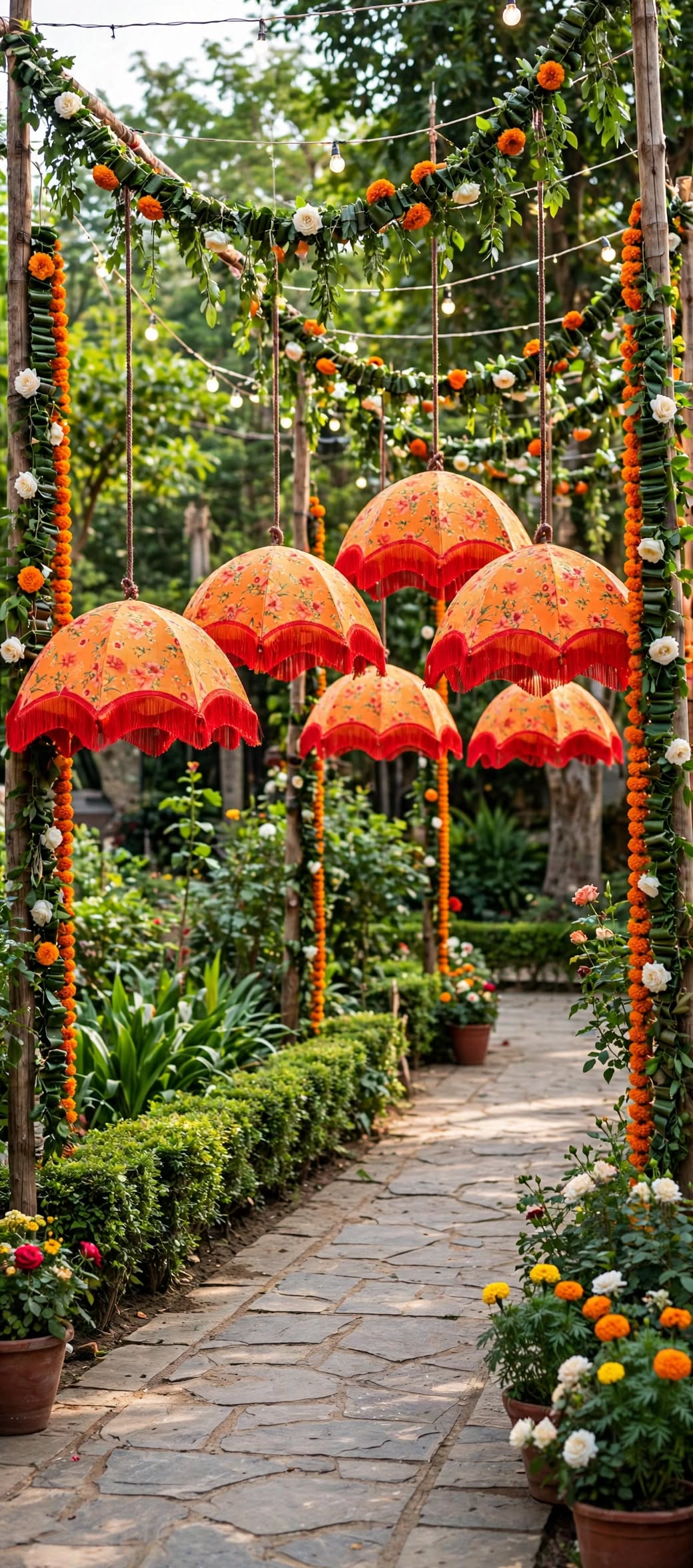 Fabric Tokri Hanging Decoration for Weddings and Events