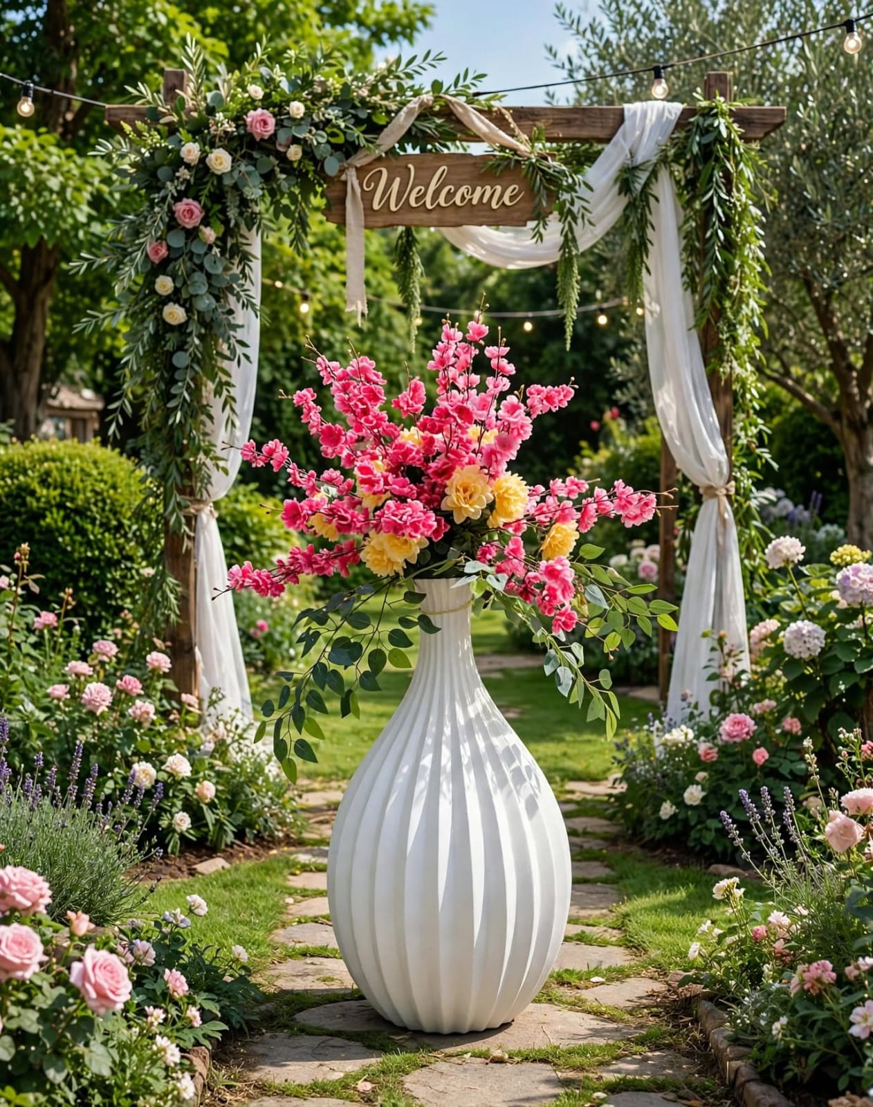 Fiber Pot Decoration for Wedding, Events and Home Décor