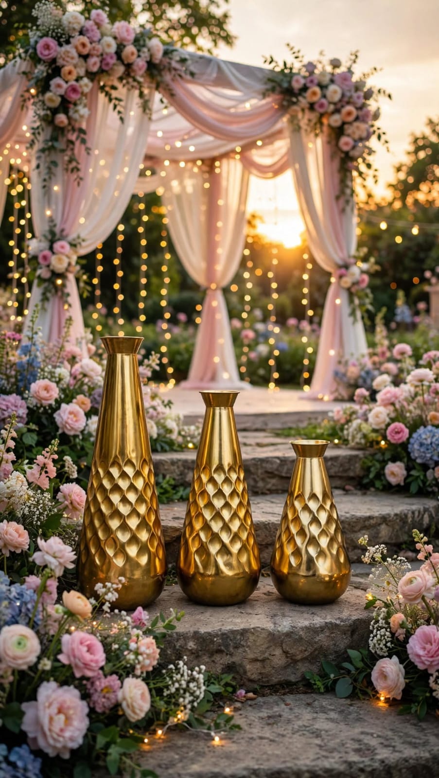 Metal Vase Decoration for Home, Wedding and Event Styling