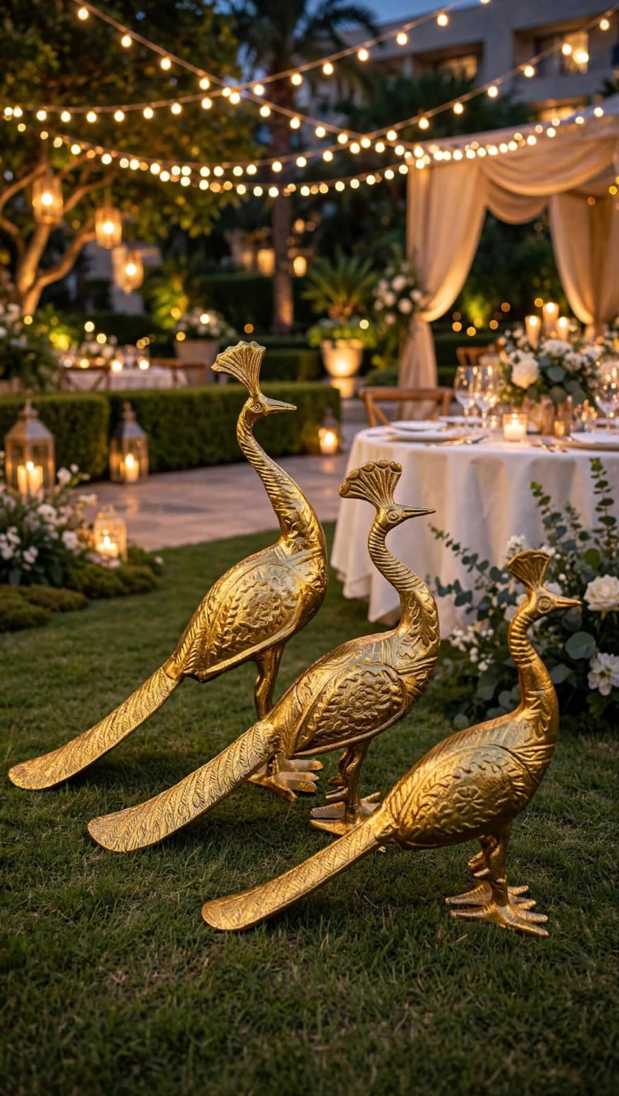 Metal Peacock Decoration for Home, Wedding and Event Décor