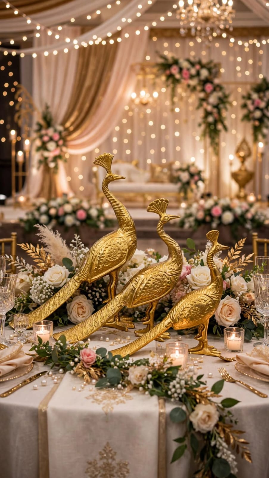 Metal Peacock Decoration for Home, Wedding and Event Décor