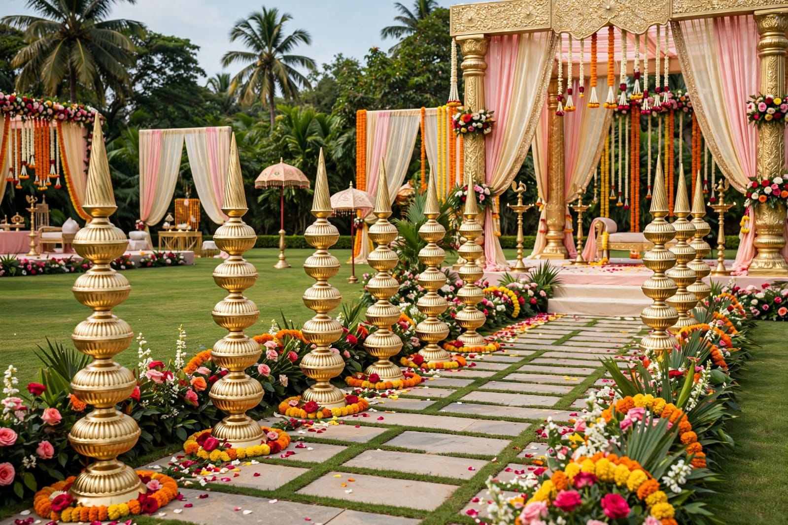 Metal Minar Decoration for Wedding and Event Decor