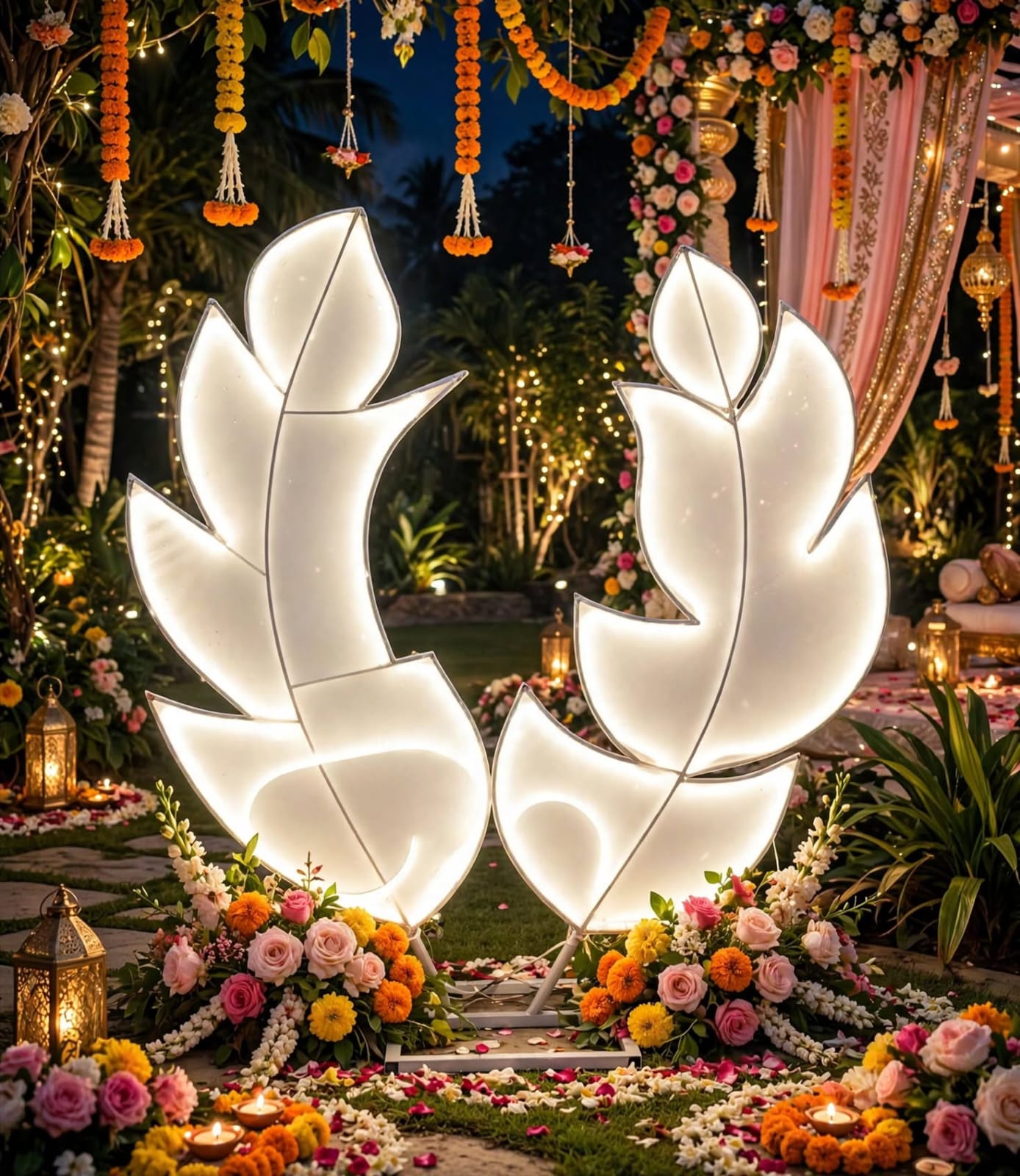 LED Leather Leaf Lights for Decorative Lighting and Events