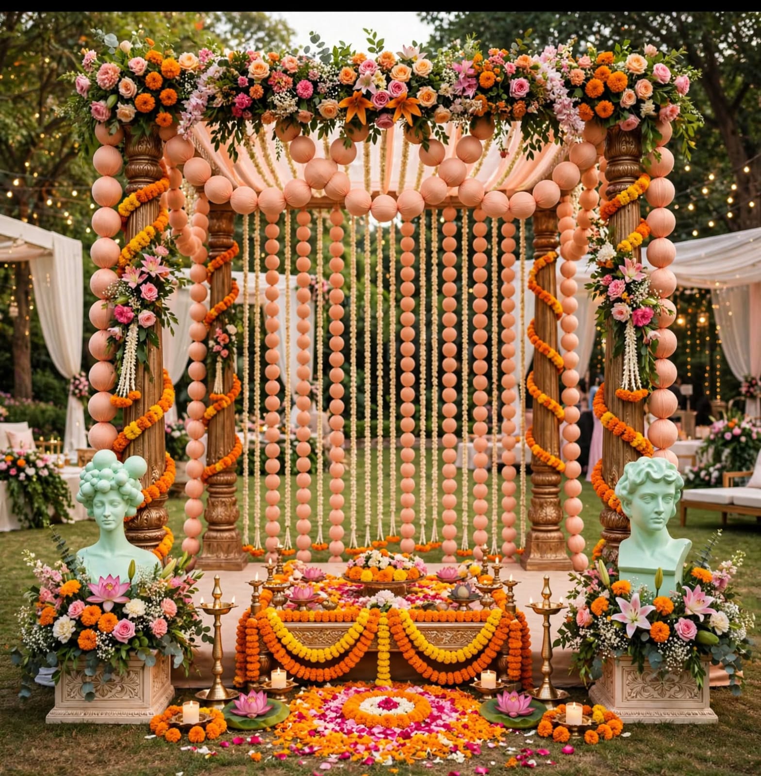 Big Fabric Ball Latkan for Wedding and Event Decoration