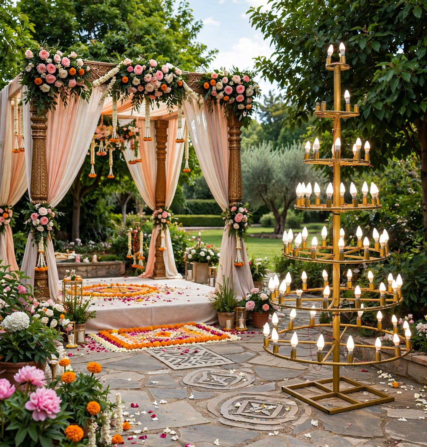 Light Stand Decoration for Wedding and Event Styling