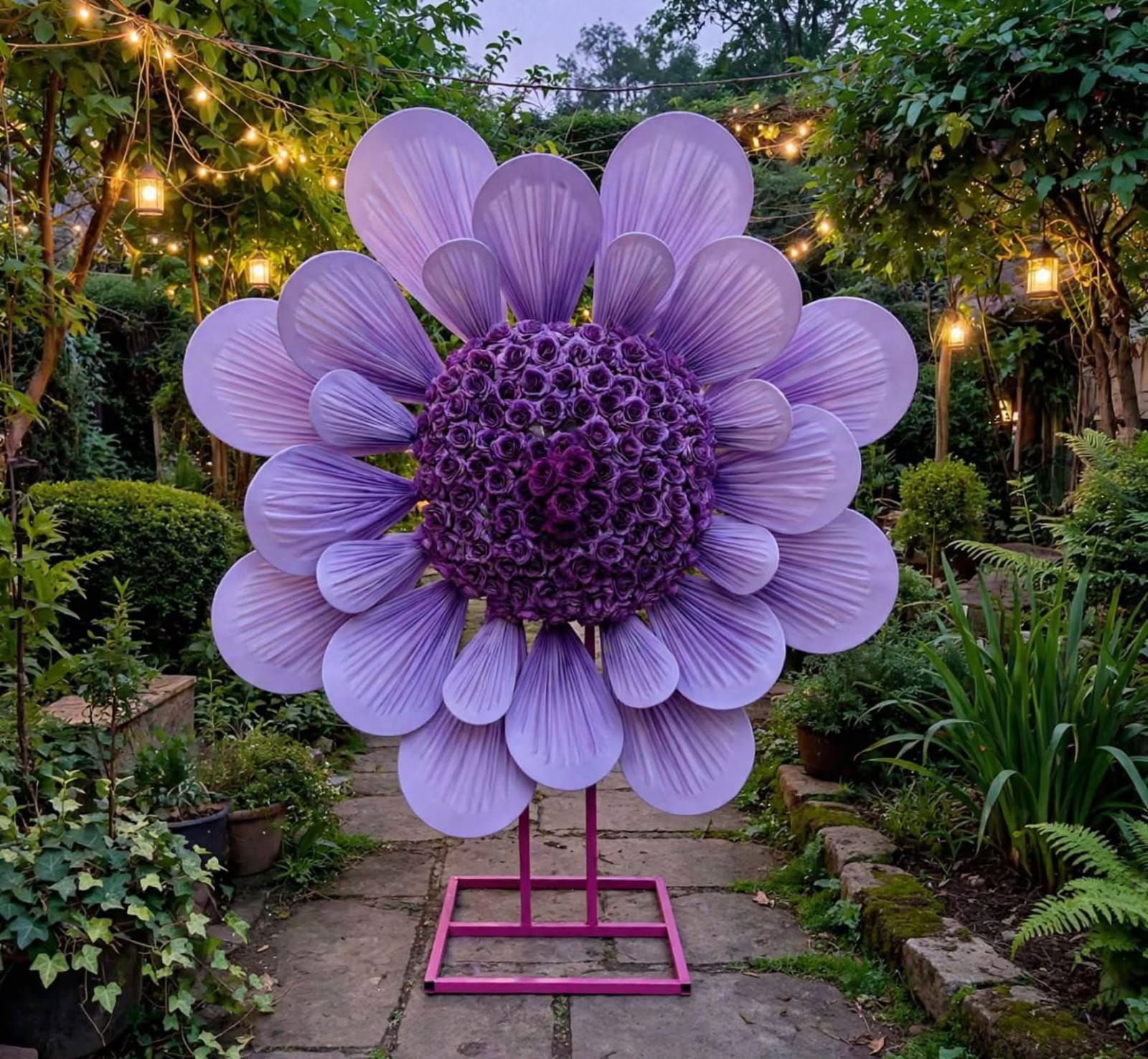 Fabric and Iran Flower Stand for Wedding Decoration