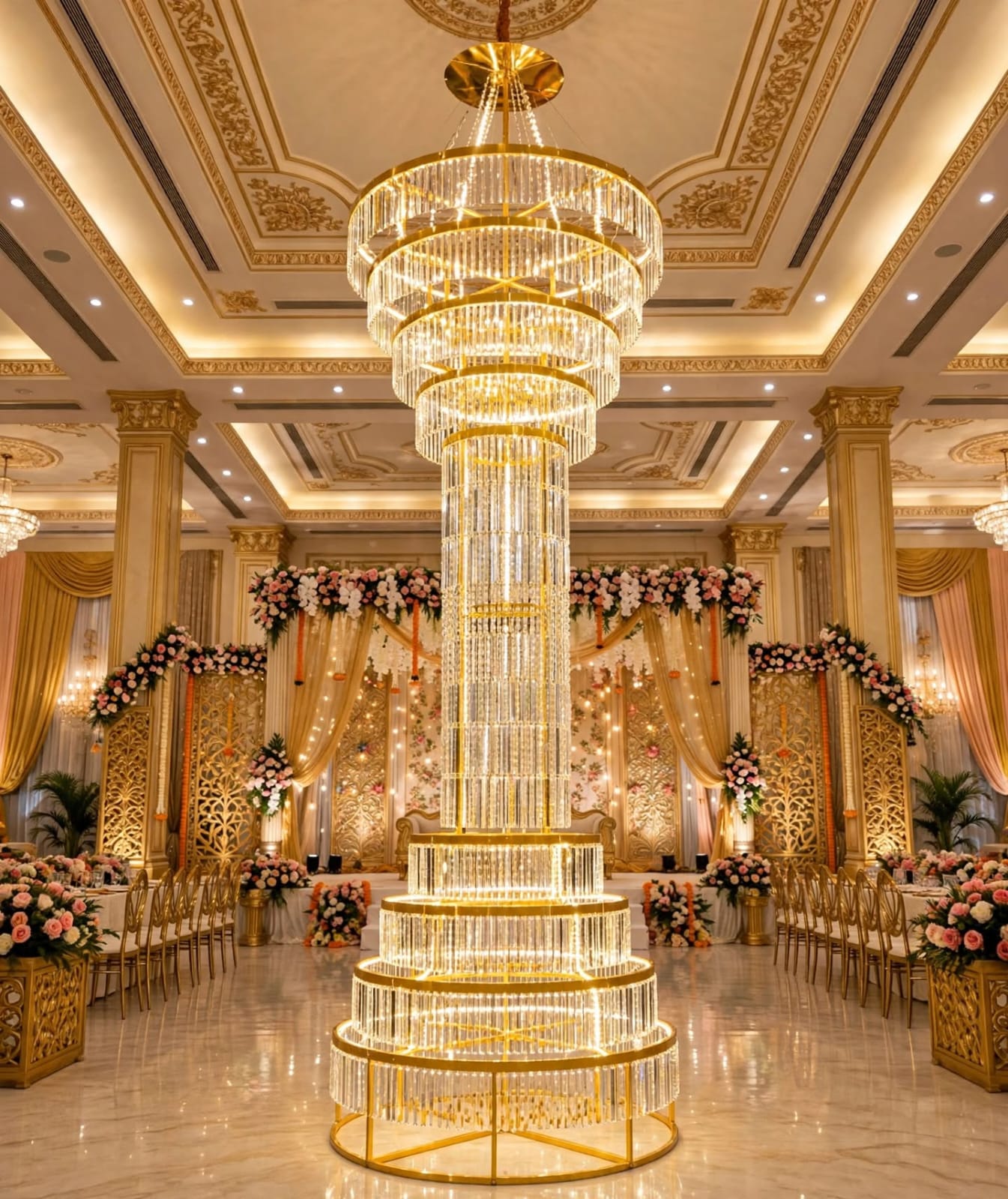 Crystal Pillar Decoration for Wedding and Event Interiors