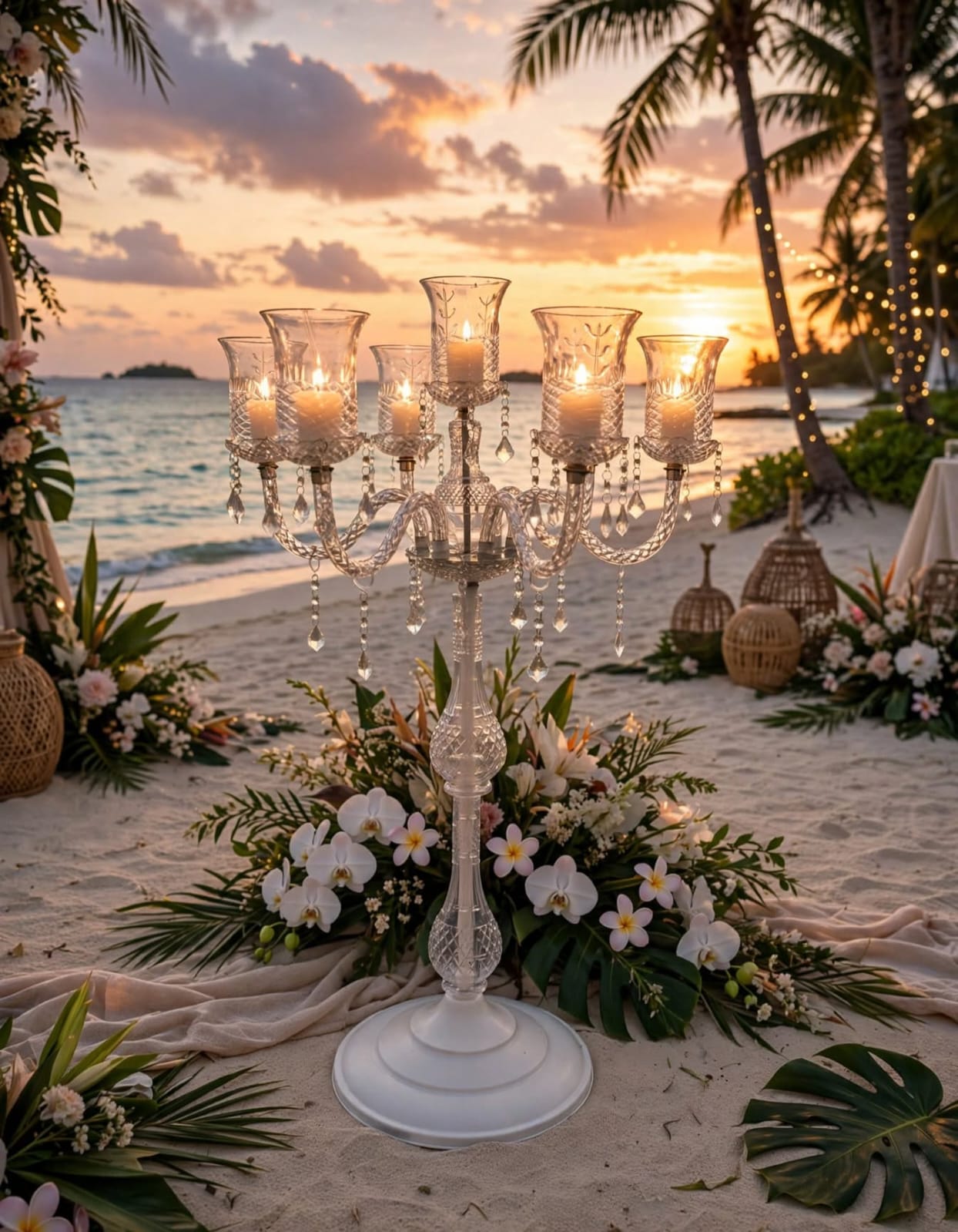 Crystal Candelabra Floor Stand for Wedding and Event Decoration