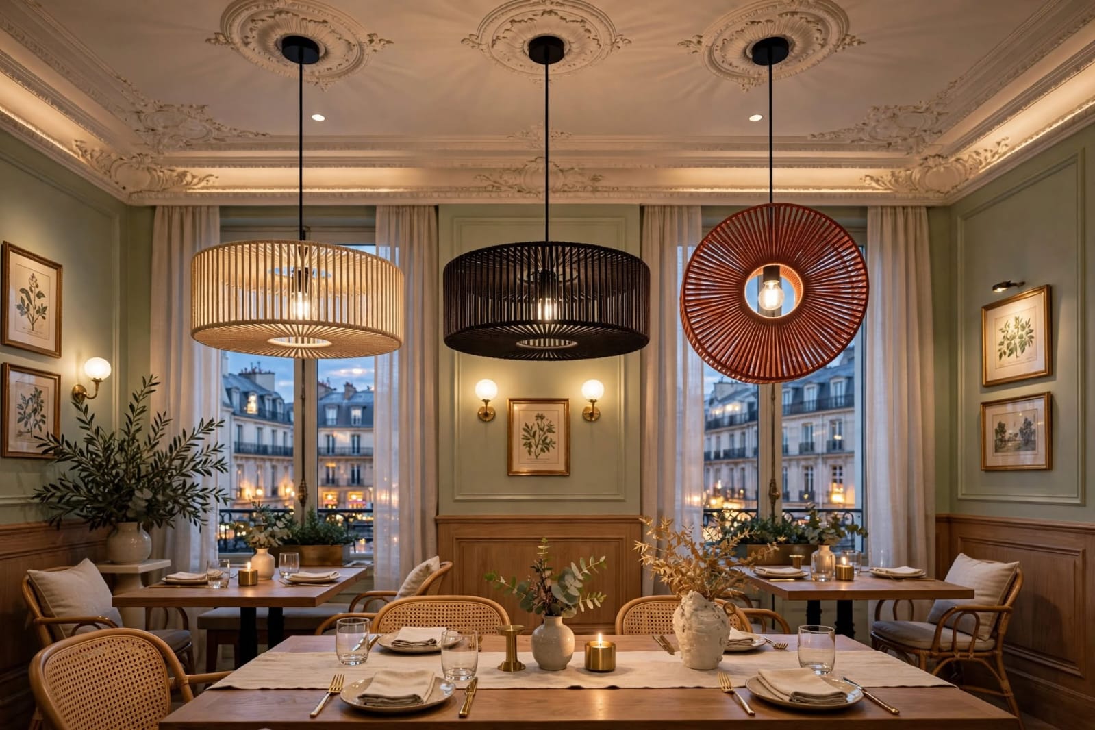 Bamboo Hanging Pendant Light for Home and Event Decoration