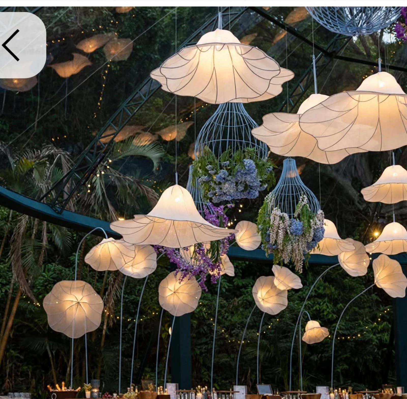 Lotus Petal Fabric Hanging Lights for Elegant Decoration