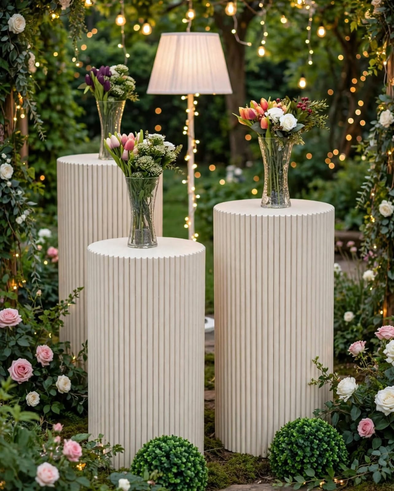 Fiber Pote Flowers for Wedding and Event Decoration